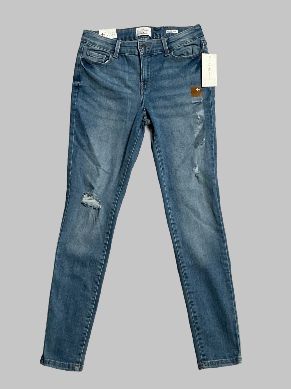 True Craft Mid-rise Distressed Skinny Jeans - Mid Blue Wash NWT
